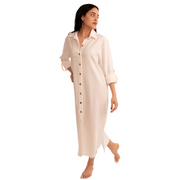 Bella Linen Maxi Shirtdress