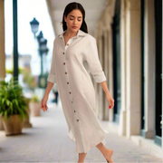 Bella Linen Maxi Shirtdress