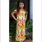 Girls Capri Loose Pants Wide-Leg