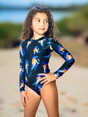 Mini Dream Rash Guard One-Piece-Heaven in Bloom Print – Sustainable Sun Protection with Style.