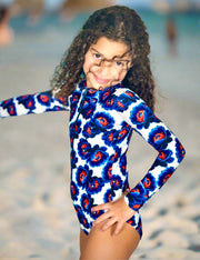 Mini Dream Rash Guard One-Piece-Heaven in Bloom Print – Sustainable Sun Protection with Style.