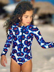 Mini Dream Rash Guard One-Piece-Heaven in Bloom Print – Sustainable Sun Protection with Style.