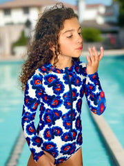 Mini Dream Rash Guard One-Piece-Heaven in Bloom Print – Sustainable Sun Protection with Style.